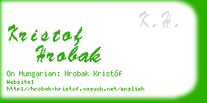 kristof hrobak business card